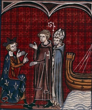 Король Філіп II, магістр Робер де Сабле і патріарх Єрусалиму. Ілюстрація